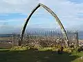 The whale's jawbone as it sat on top of North Berwick Law