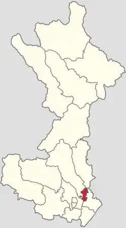 Location of the economic development area inside of Huairou District