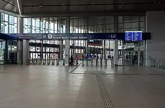 Ticket barriers inside Belfast Grand Central