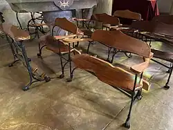 Benches with kneeler designed by Gaudí