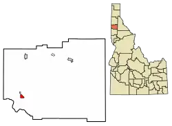 Location of De Smet in Benewah County, Idaho.