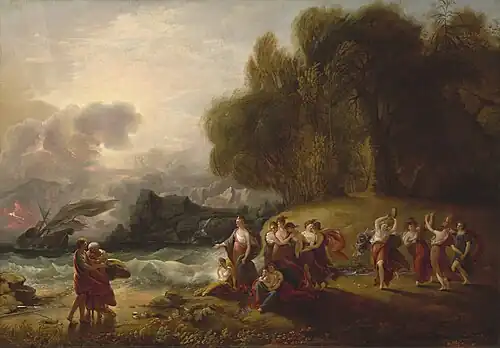 The First Interview of Telemachus with Calypso by Benjamin West