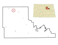 Location of York, North Dakota