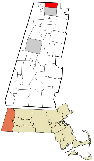 Location in Berkshire County and Massachusetts.