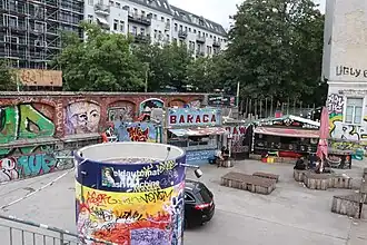 Arts & entertainment complex RAW-Friedrichshain&nbsp;[de], Warschauer Straße, corner of Revaler Straße