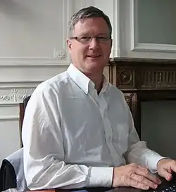 Bernhard M. Hämmerli, computer scientist, at work in a meeting of EU project Parsifal, Brussels