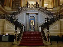 The main staircase with a bust of King John VI