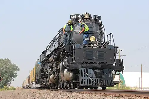 No. 4014 makes a whistle stop in Kimball, Nebraska