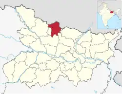 Location of Sitamarhi district in Bihar