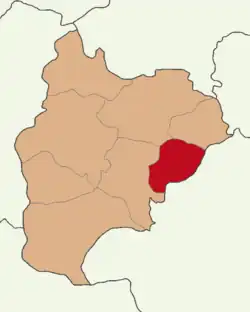 Map showing İnhisar District in Bilecik Province