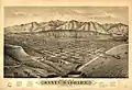 Santa Barbara, California, looking north with Santa Barbara Mountains (Santa Ynez Mountains) in the background, 1877