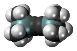 Ball-and-stick model of the bis(trimethylsilyl)acetylene molecule