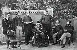 William Phillpotts (holding book) with brothers and their father Bishop Henry Phillpotts, 1868