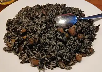 Risotto with cuttlefish ink (Italy)