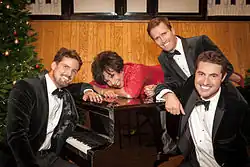 Baines, Bowman and Berney with Dame Shirley Bassey