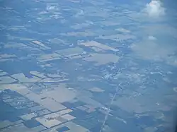 Fields in the township, with Blanchester at right