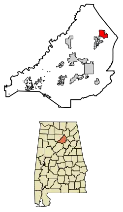 Location of Snead in Blount County, Alabama.