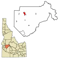 Location of Garden Valley in Contra Boise County, Idaho