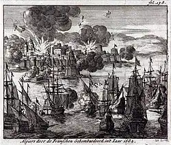 Naval attack on Algeria (1682 AD) by Abraham Ducassin