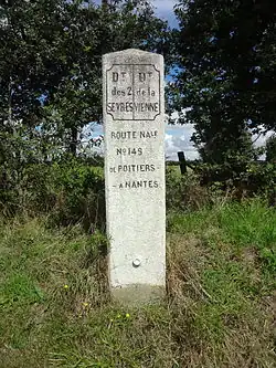 A road sign on Route nationale 149