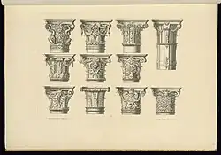 Illustrations of Baroque capitals from France, in the Cooper Hewitt, Smithsonian Design Museum (New York City)