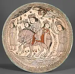 Mina'i bowl signed by Abu Zayd al-Kashani, dated 1187 CE, Iran[153]