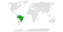 Map indicating locations of Brazil and Georgia