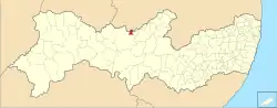 Location of Santa Cruz da Baixa Verde in Pernambuco
