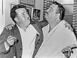 Behan (left) with actor Jackie Gleason in 1960