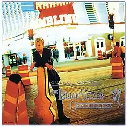 The original album cover for the Brian Setzer Orchestra's second album Guitar Slinger