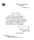 Letter of 24 November 1971 from the British foreign secretary to the Iranian minister of foreign affairs asking for Iranian acceptance of the MOU