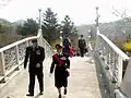 British military attaché and other officers on Gloster Bridge