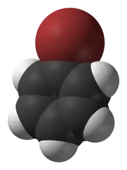 Space-filling model of bromobenzene