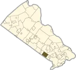 Location of Upper Southampton Township in Bucks County