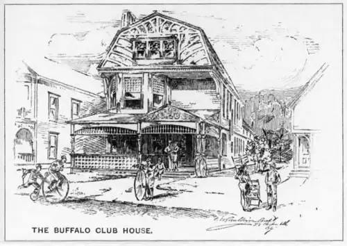 The Buffalo Bicycle Club House, 132 College St., Buffalo, NY, 1887. Extant[13]