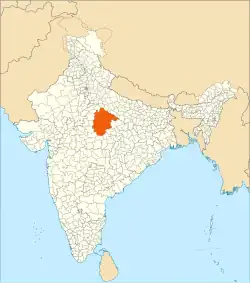 Location of Bundelkhand in India