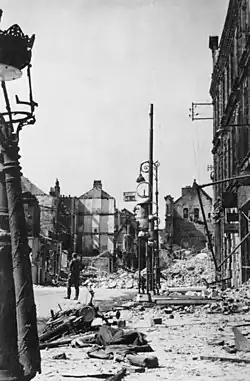 May 1940: Artillery damage in Calais.