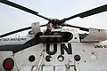 A technician maintains a Bangladeshi Mi-17 helicopter at the MONUSCO base in Bunia, DR Congo