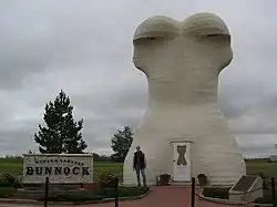 Giant Bunnock (horse's leg bone) in Macklin SK. Summer 2004