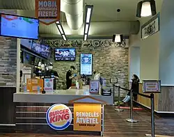 Inside a Burger King restaurant in Budapest, Hungary