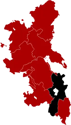 Burnham Hundred (black) shown in Buckinghamshire