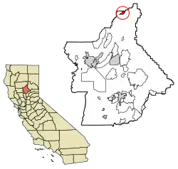 Location of Butte Meadows in Butte County, California.