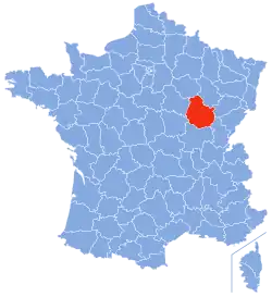 Location of Côte-d'Or in France