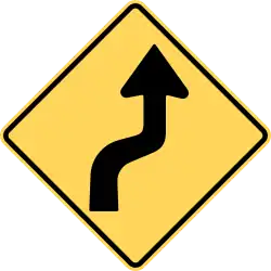 Reverse curve to right