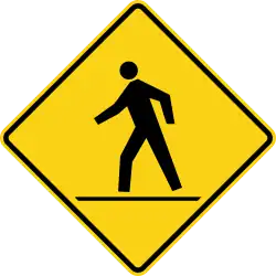 WC-2 Pedestrian crosswalk ahead