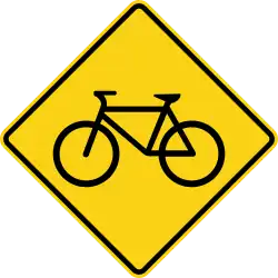 WC-7 Bicycle crossing ahead