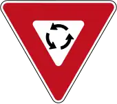 Yield at roundabout