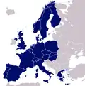 1993 (19 members): Czech Republic and Slovakia join (post-1993 borders)