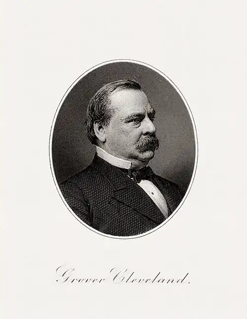 Bureau of Engraving and Printing (BEP) engraved portrait of Cleveland as president
