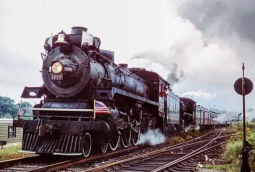 CPR No. 1278 and No. 1246 leading a doubleheader on the Vermont Railway in Manchester, NH, September 1975